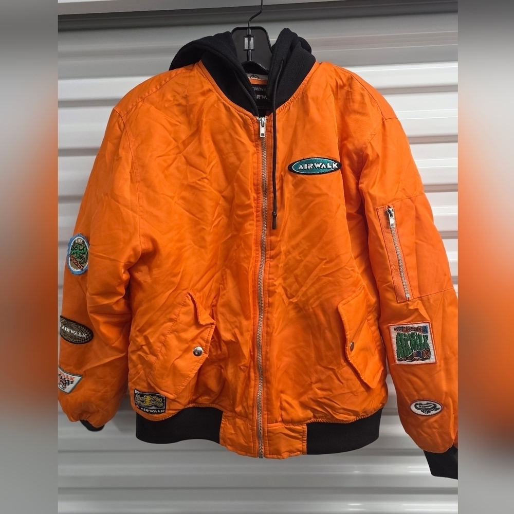 Airwalk Bright Orange Jacket with Patches
